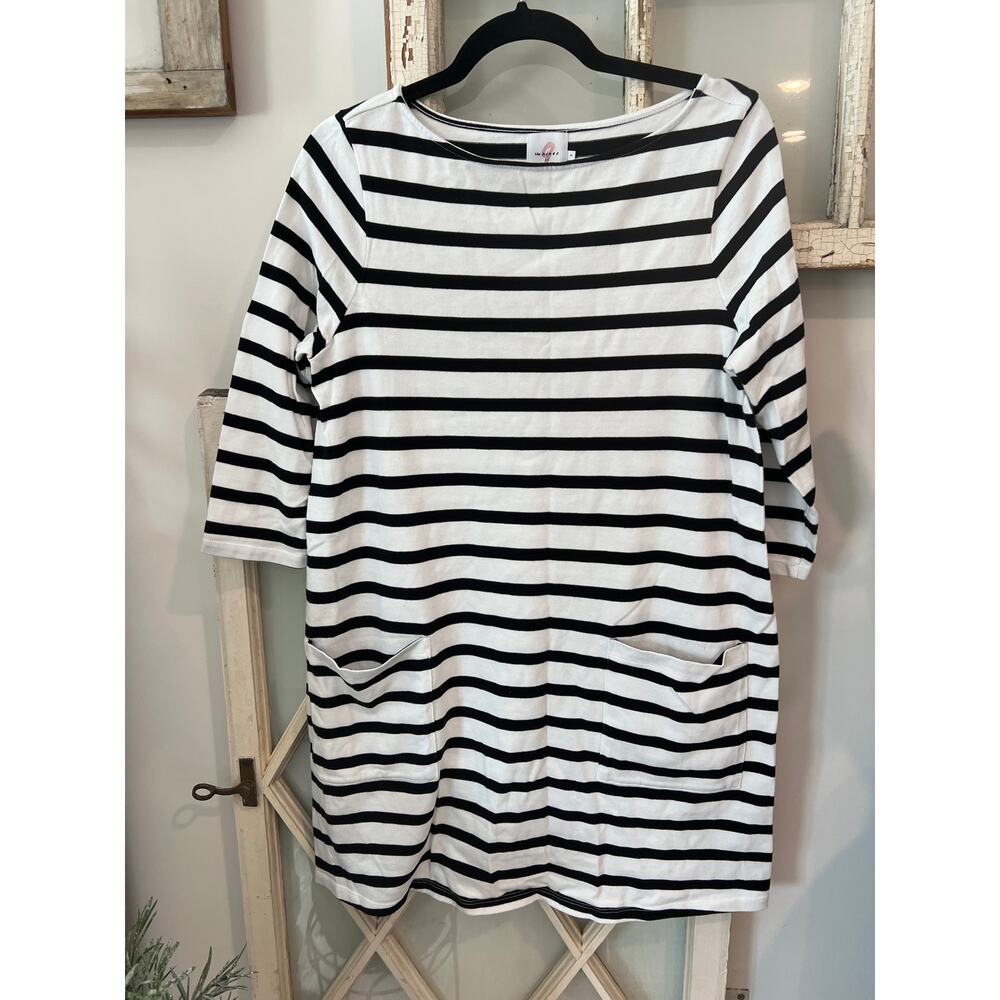 The Nines by HATCH Black and White Striped Dress